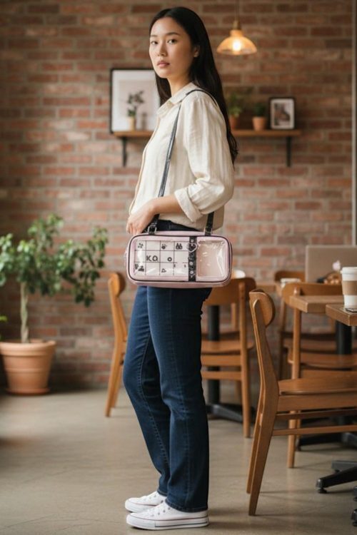 Silver Kawaii Convertible Ita Bag for Pin Display