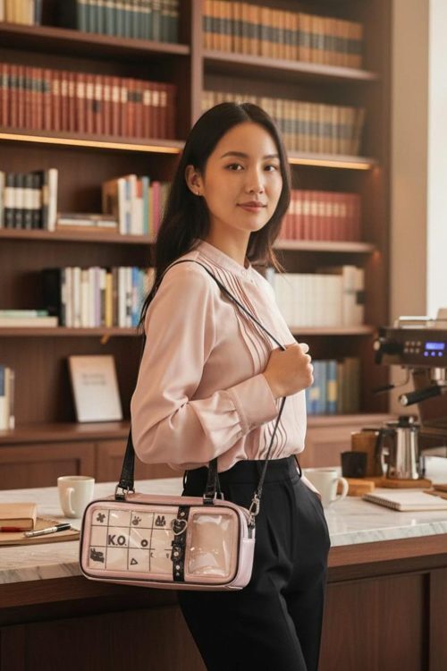 Silver Kawaii Convertible Ita Bag for Pin Display