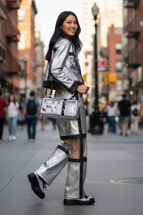 Silver Kawaii Convertible Ita Bag for Pin Display