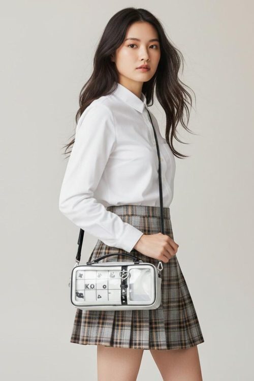 Silver Kawaii Convertible Ita Bag for Pin Display