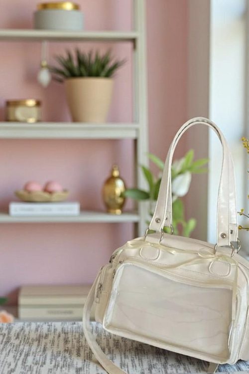 Silver Kawaii Convertible Ita Bag with Clear Window for Pin Display
