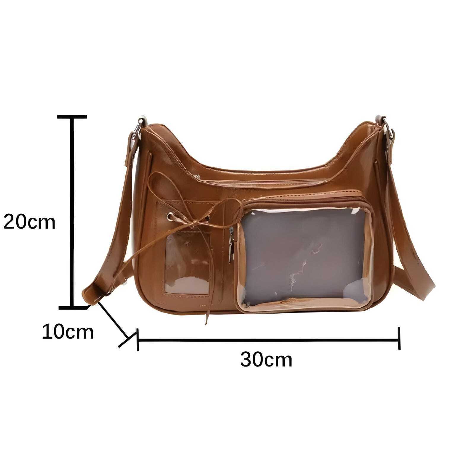 Silver Kawaii Ita Shoulder Bag with Clear Window for Plushies and Pins Silver Kawaii Ita Shoulder Bag with Clear Window for Plushies and Pins