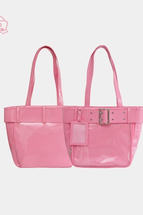 Silver Y2K Ita Tote Bag for Plushies and Pins