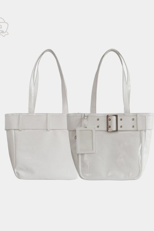 Silver Y2K Ita Tote Bag for Plushies and Pins