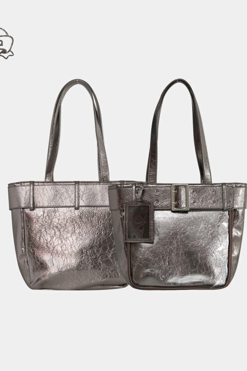 Silver Y2K Ita Tote Bag for Plushies and Pins