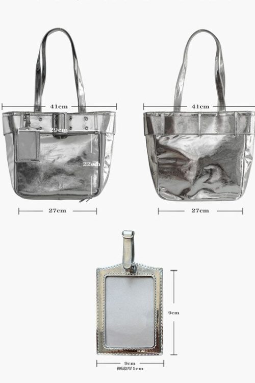 Silver Y2K Ita Tote Bag for Plushies and Pins