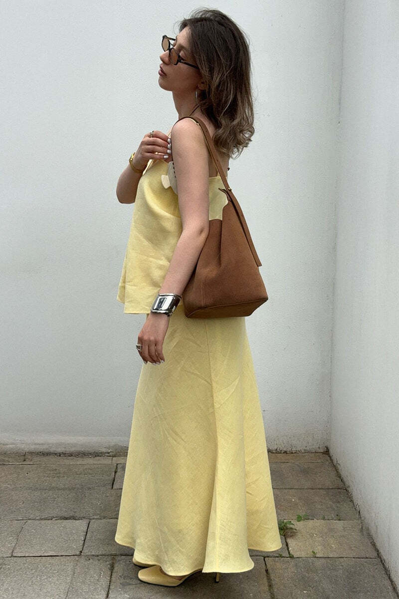 Sleeveless Casual Cami Mermaid Skirt Set Sleeveless Casual Cami Mermaid Skirt Set