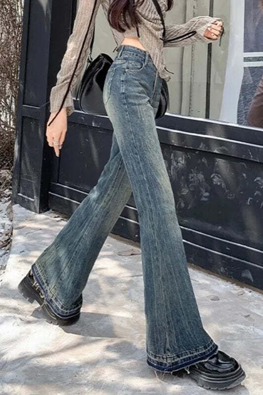 Slim Fit Elastic Bell Bottom Jeans Slim Fit Elastic Bell Bottom Jeans