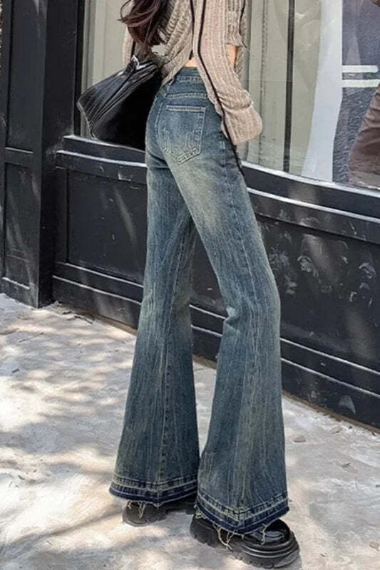 Slim Fit Elastic Bell Bottom Jeans Slim Fit Elastic Bell Bottom Jeans