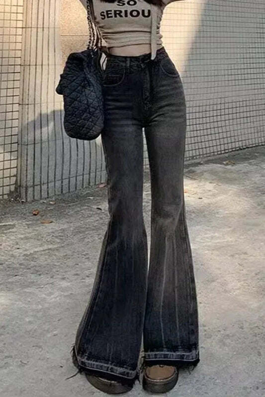 Slim Fit Elastic Bell Bottom Jeans Slim Fit Elastic Bell Bottom Jeans