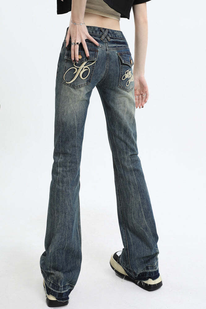 Slim Fit Low Waist Micro Flare Jeans Slim Fit Low Waist Micro Flare Jeans