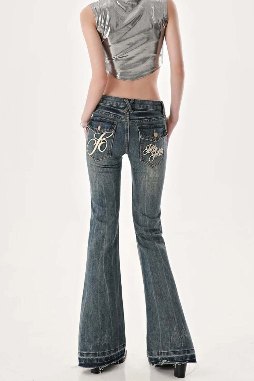Slim Fit Low Waist Micro Flare Jeans