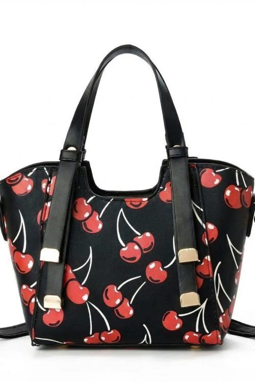 Small Black Cherry Crossbody Bag