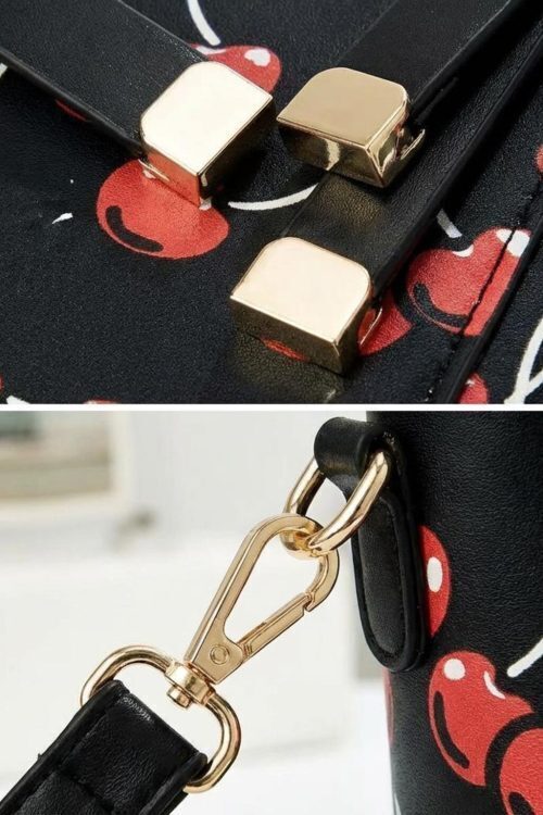 Small Black Cherry Crossbody Bag