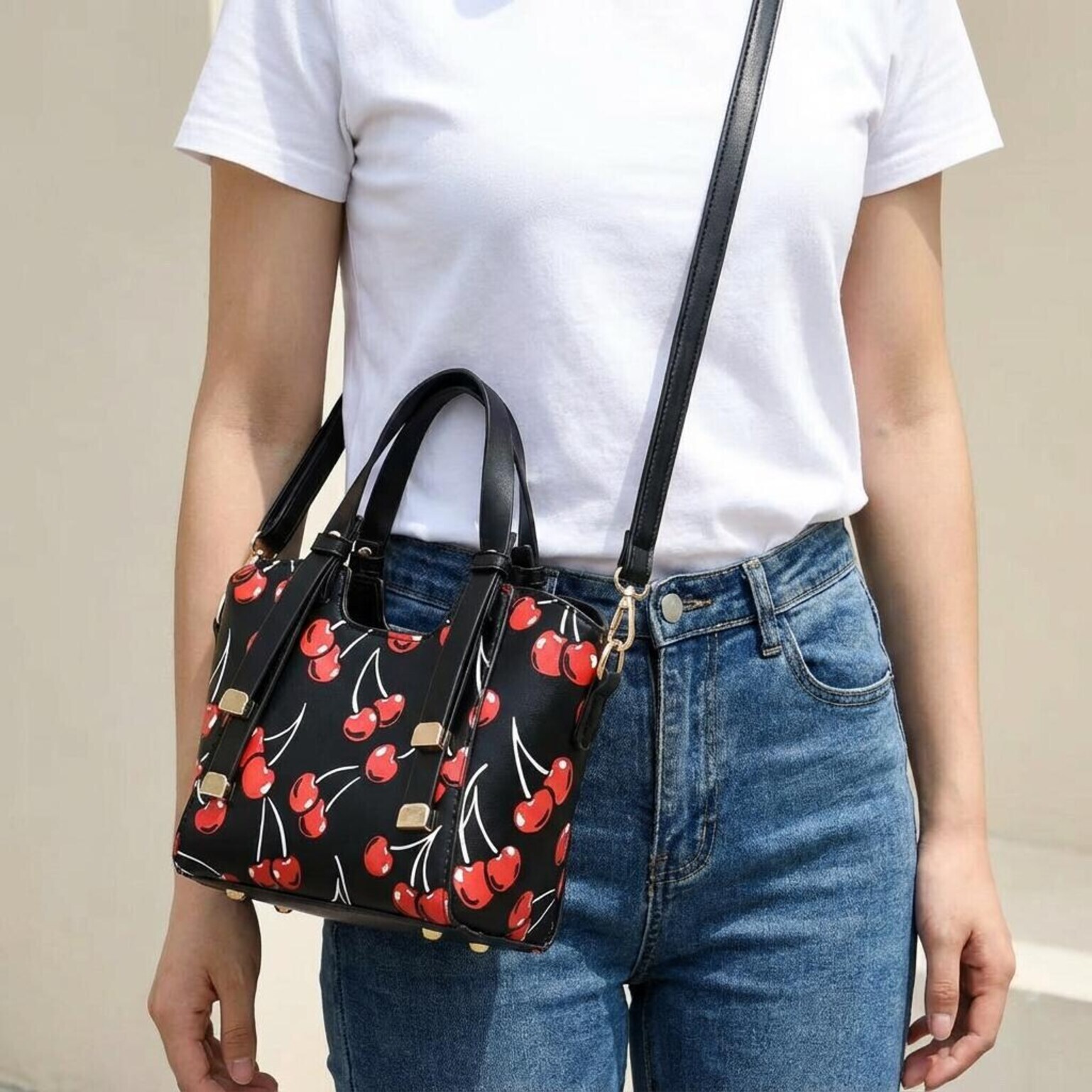 Small Black Cherry Crossbody Bag Small Black Cherry Crossbody Bag