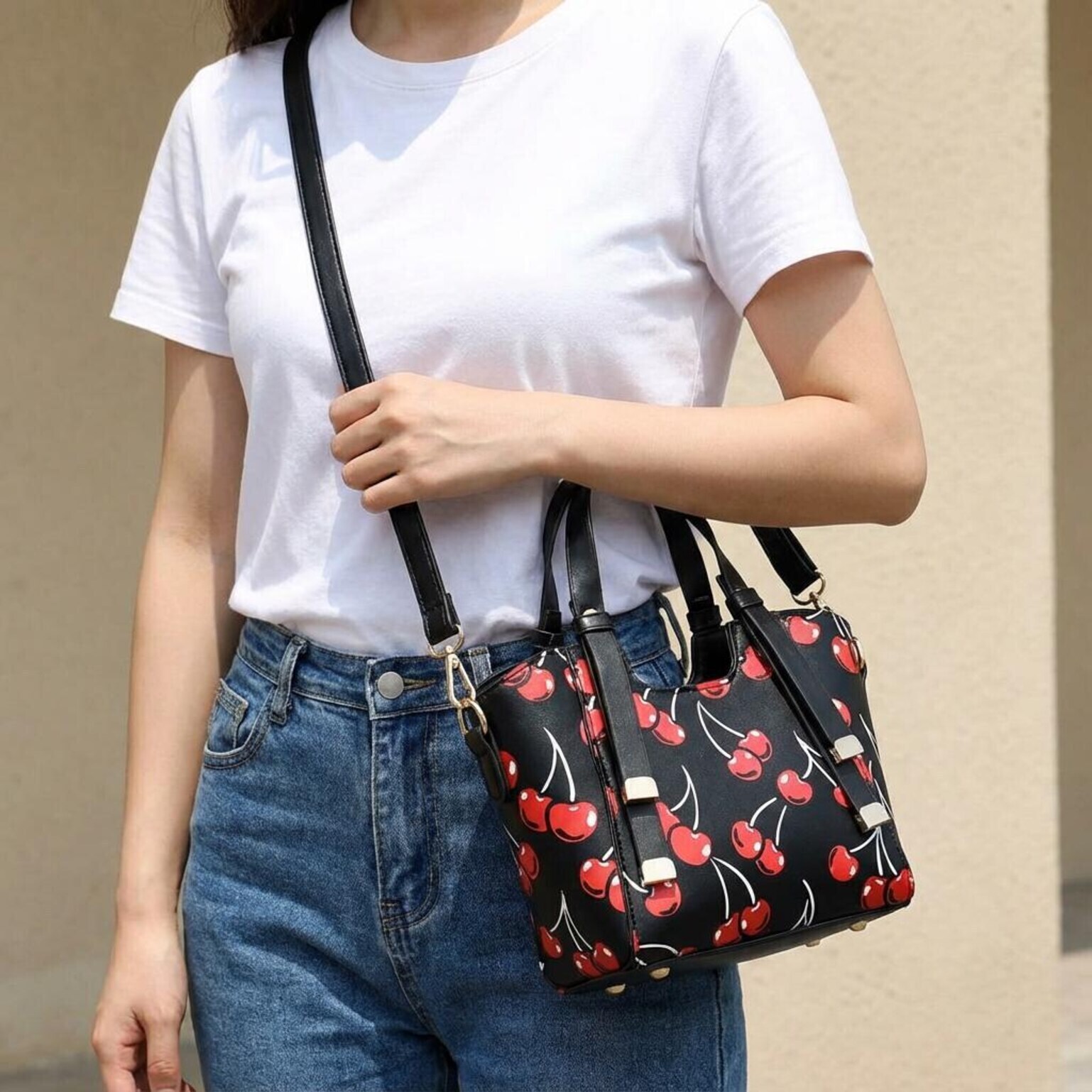 Small Black Cherry Crossbody Bag Small Black Cherry Crossbody Bag