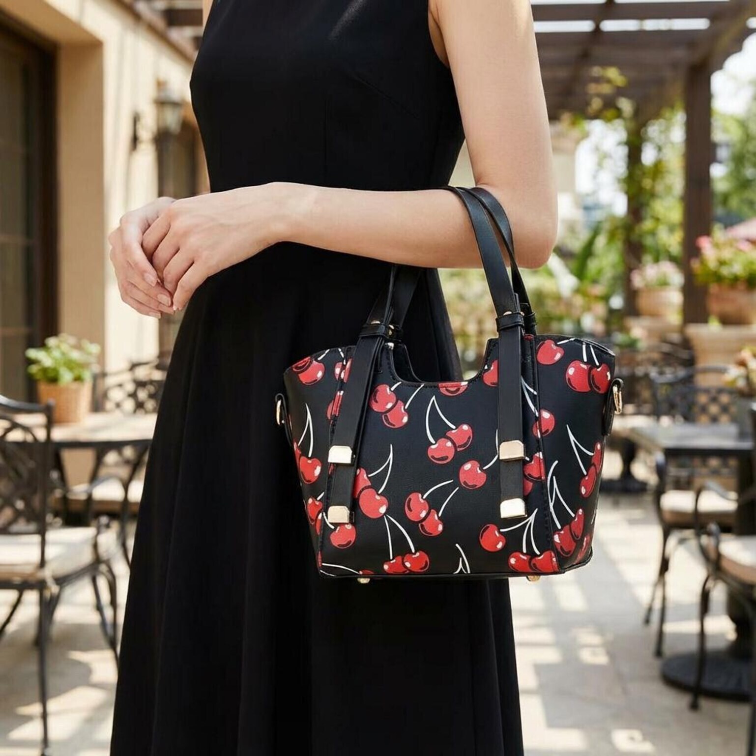 Small Black Cherry Crossbody Bag Small Black Cherry Crossbody Bag