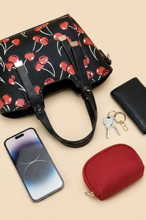Small Black Cherry Crossbody Bag
