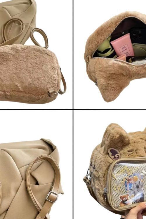 Small Black Convertible Ita Bag for Plushies and Pins