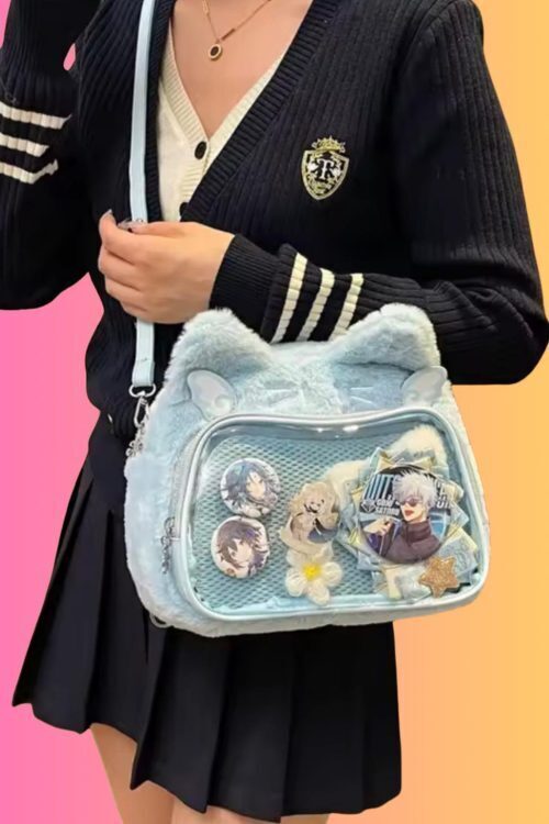 Small Black Convertible Ita Bag for Plushies and Pins