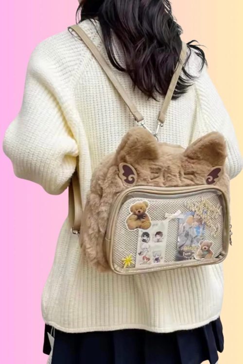 Small Black Convertible Ita Bag for Plushies and Pins