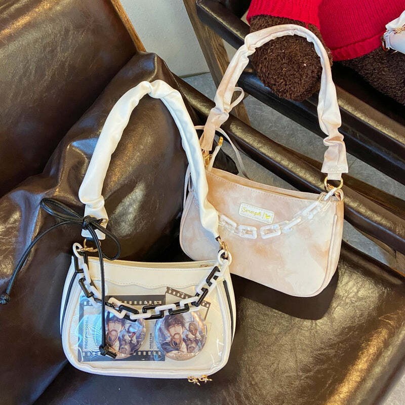 Small Convertible Ita Bag with Clear Window for Pin Display Small Convertible Ita Bag with Clear Window for Pin Display