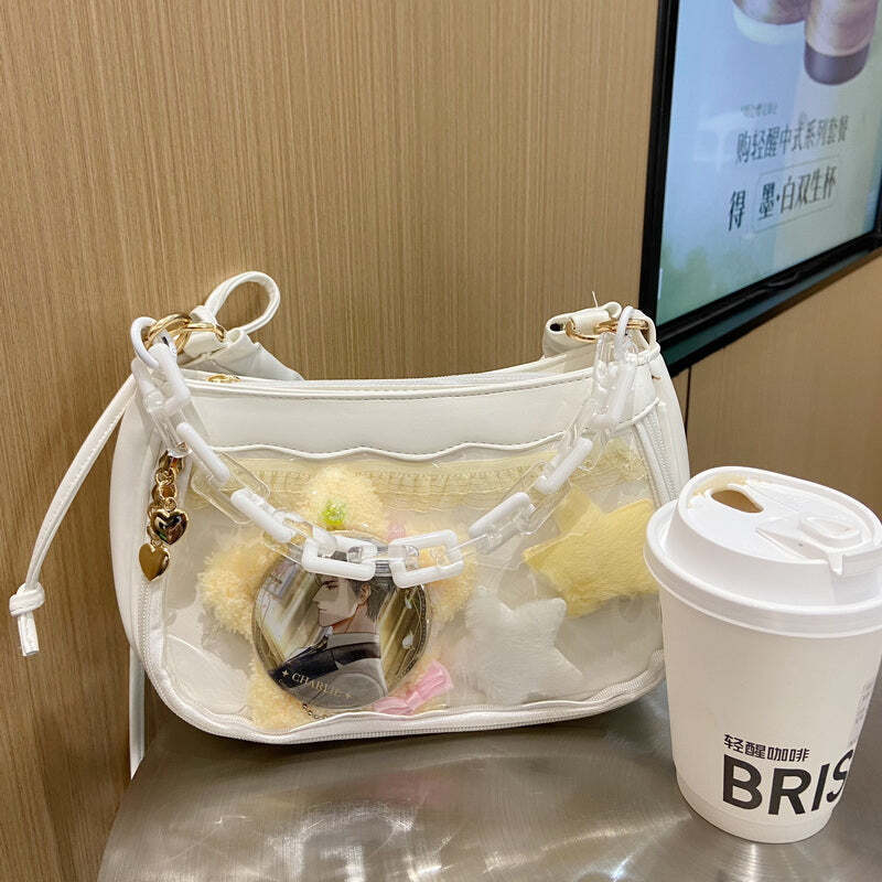 Small Convertible Ita Bag with Clear Window for Pin Display Small Convertible Ita Bag with Clear Window for Pin Display