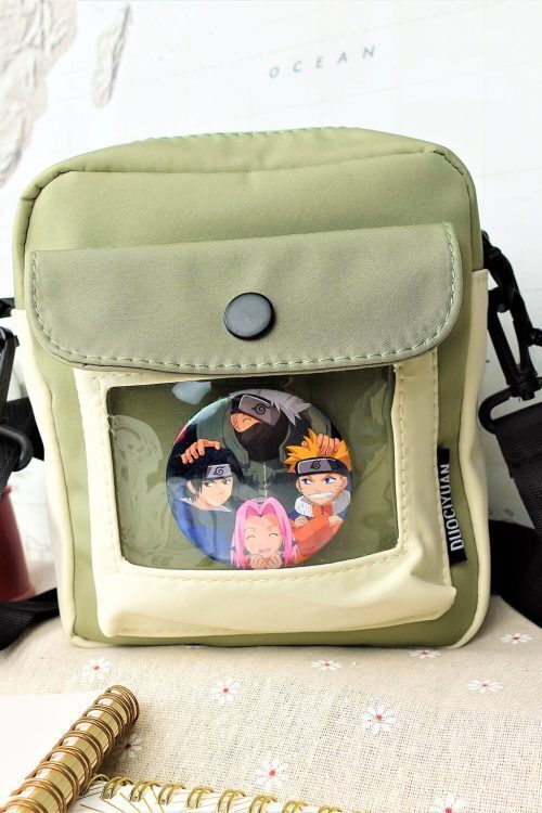 Small Convertible Ita Bag with Clear Window for Pin Display