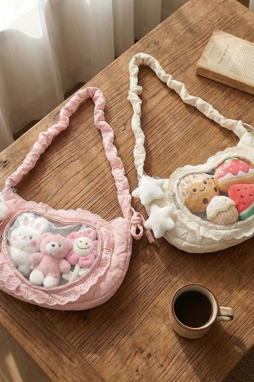 Small Convertible Ita Bag with Clear Window for Pin Display