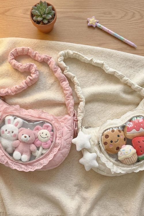 Small Convertible Ita Bag with Clear Window for Pin Display