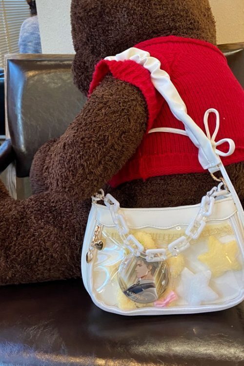 Small Convertible Ita Bag with Clear Window for Pin Display