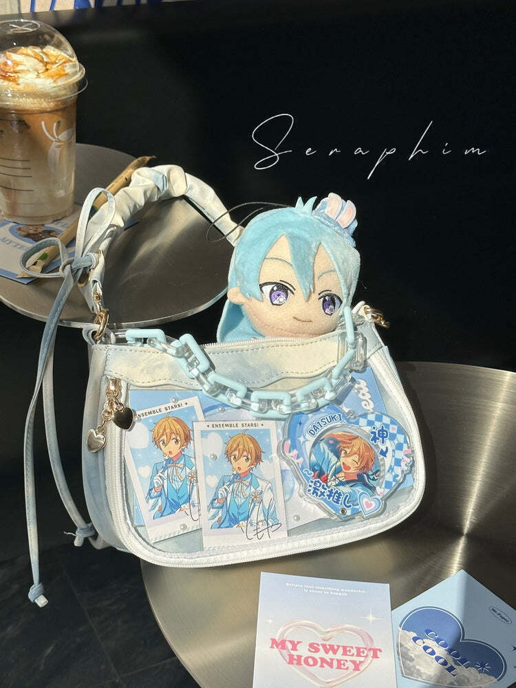 Small Convertible Ita Bag with Clear Window for Pin Display Small Convertible Ita Bag with Clear Window for Pin Display
