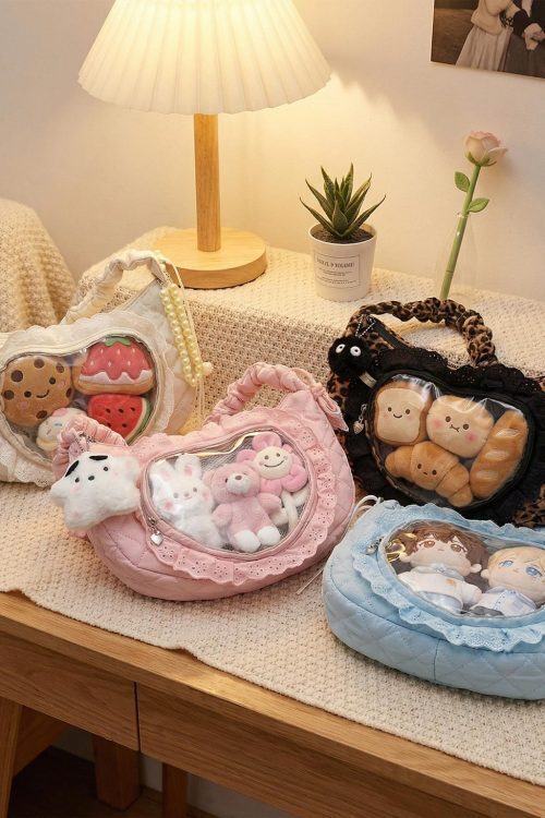 Small Convertible Ita Bag with Clear Window for Pin Display