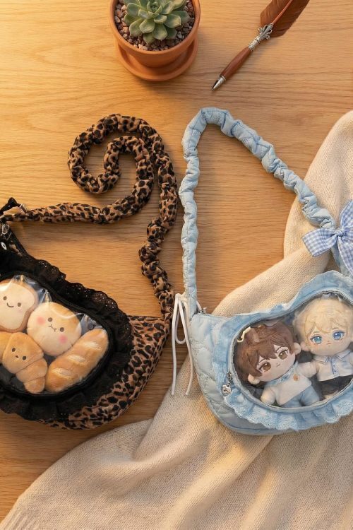 Small Convertible Ita Bag with Clear Window for Pin Display