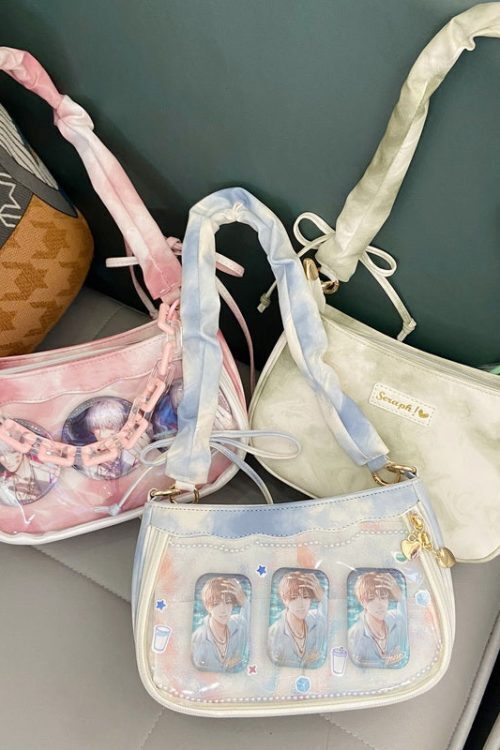 Small Convertible Ita Bag with Clear Window for Pin Display