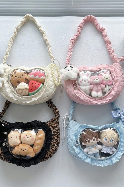 Small Convertible Ita Bag with Clear Window for Pin Display