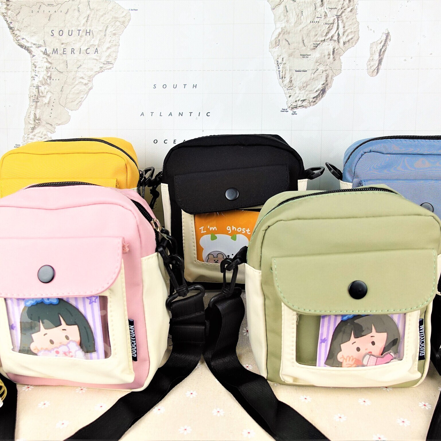 Small Convertible Ita Bag with Clear Window for Pin Display Small Convertible Ita Bag with Clear Window for Pin Display