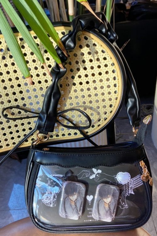 Small Convertible Ita Bag with Clear Window for Pin Display