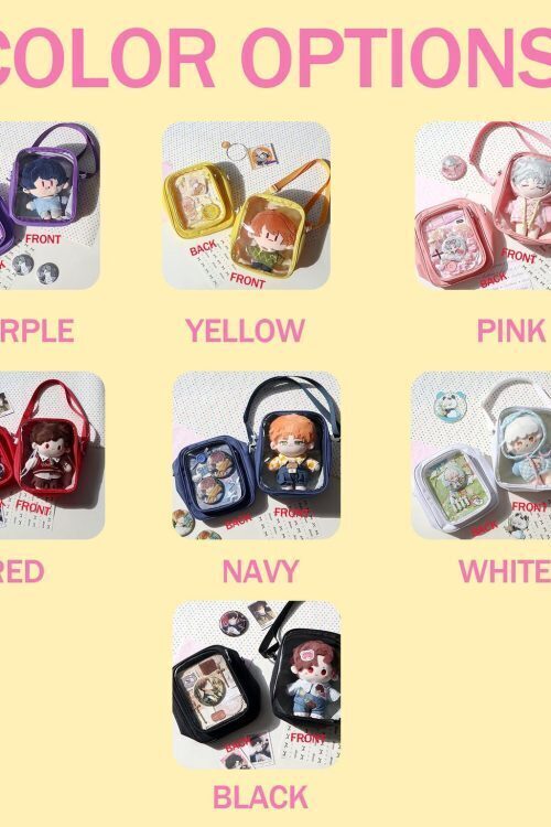 Small Convertible Ita Bag with Clear Window for Plushies and Pins