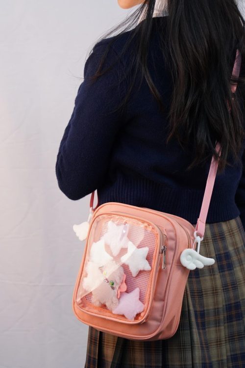Small Convertible Ita Bag with Clear Window for Plushies and Pins