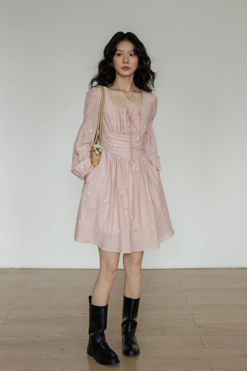 Small Floral Embroidery Dress