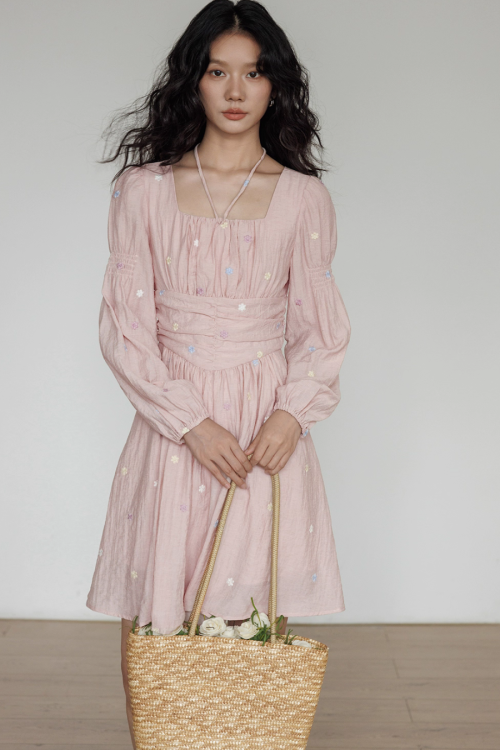 Small Floral Embroidery Dress
