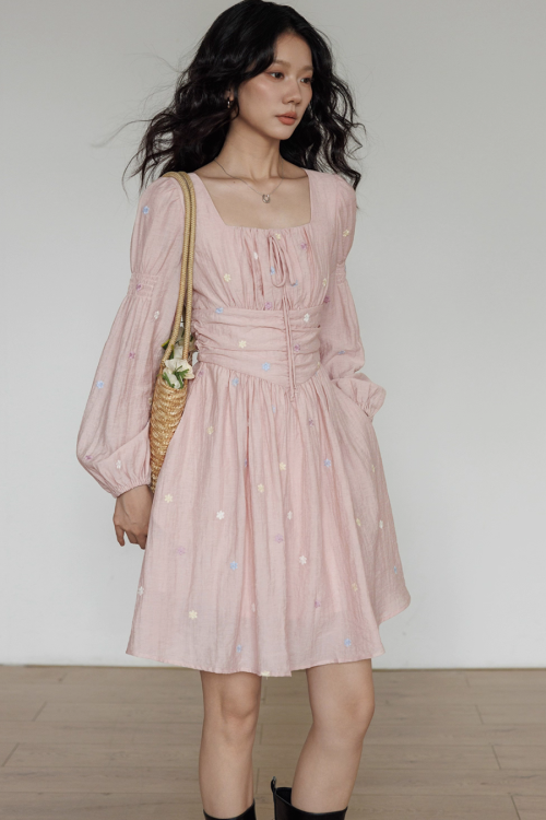 Small Floral Embroidery Dress