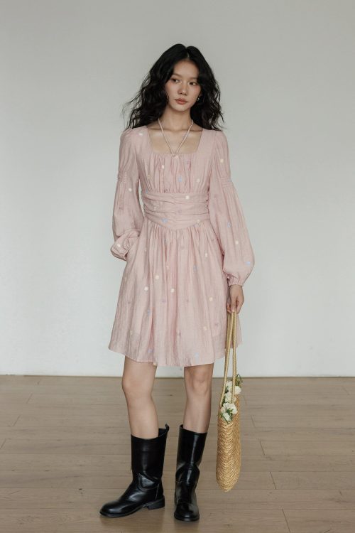 Small Floral Embroidery Dress