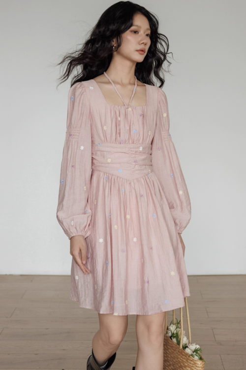 Small Floral Embroidery Dress