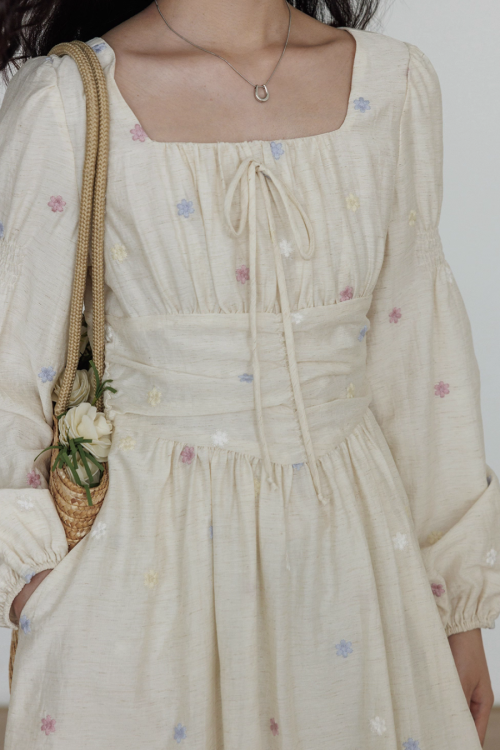 Small Floral Embroidery Dress