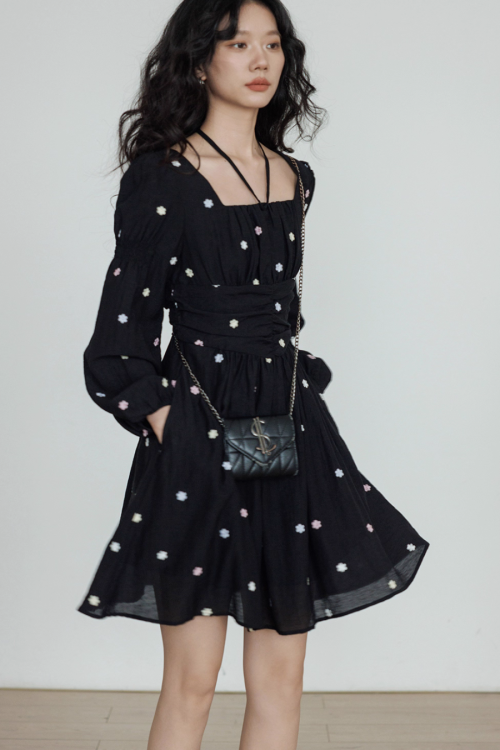 Small Floral Embroidery Dress