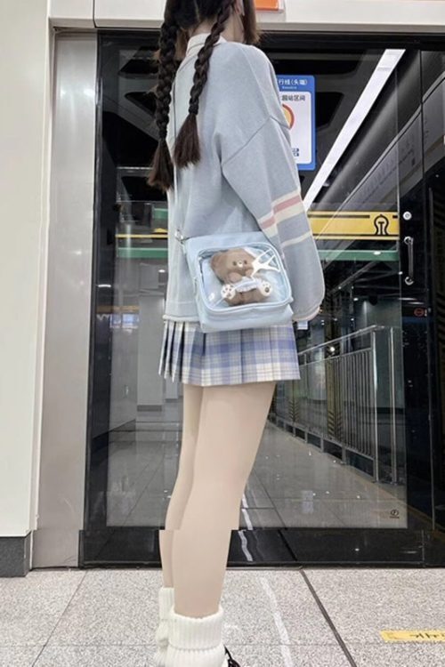 Small Ita Crossbody Bag with Clear Window and Included Insert for Plushies and Pins