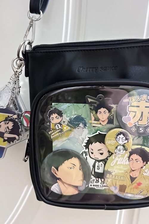 Small Ita Crossbody Bag with Clear Window and Included Insert for Plushies and Pins