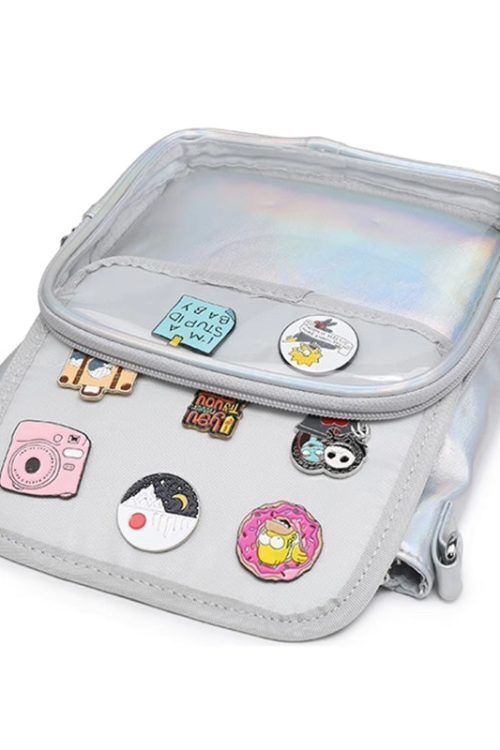 Small Ita Crossbody Bag with Clear Window and Included Insert for Plushies and Pins